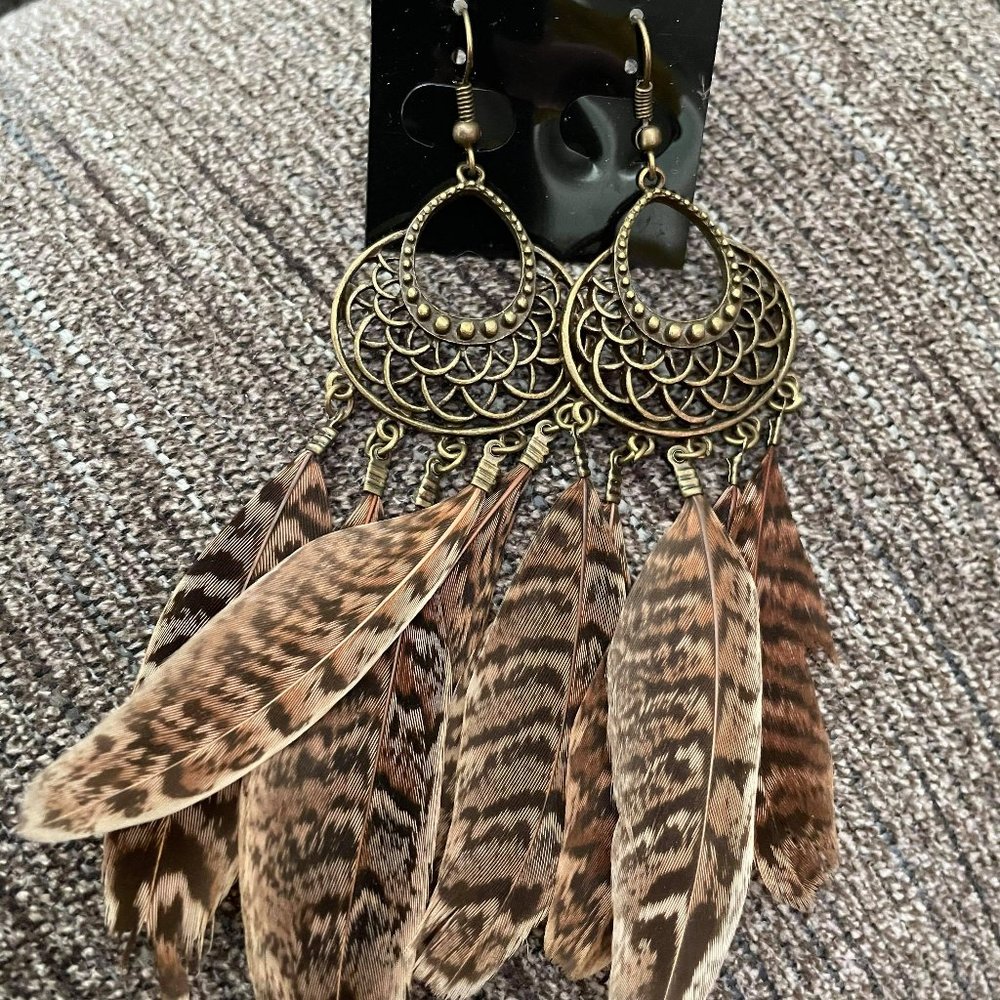 Natural Feather Earrings